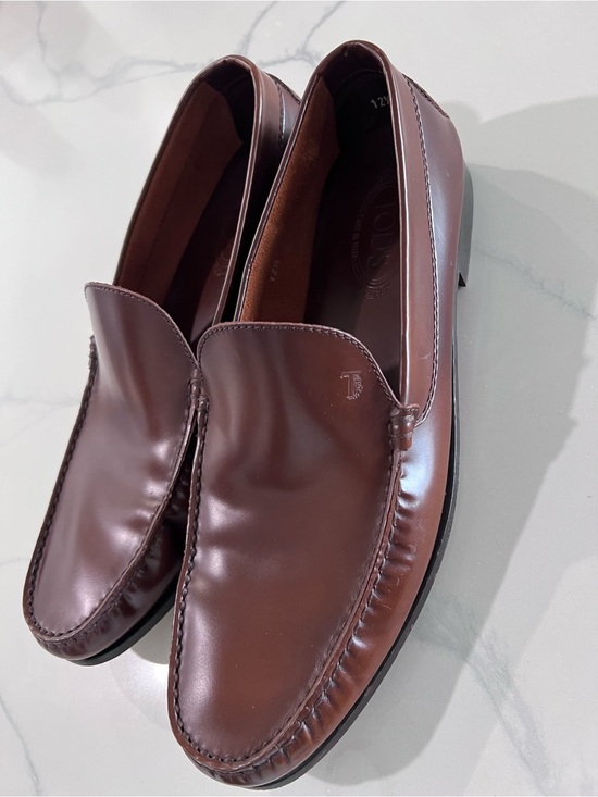 TOD\'S Brown Leather Loafer Men\'s US 12.5 Quiet Luxury Minimalist Made in Italy main image 4